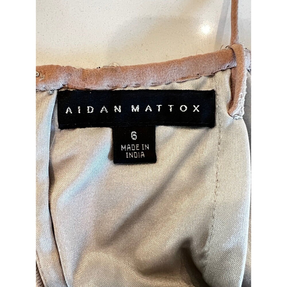 Aiden Mattox Silver Sequin Camisole Dress Size 6 Stone Lining Spaghetti Straps - Picture 16 of 16